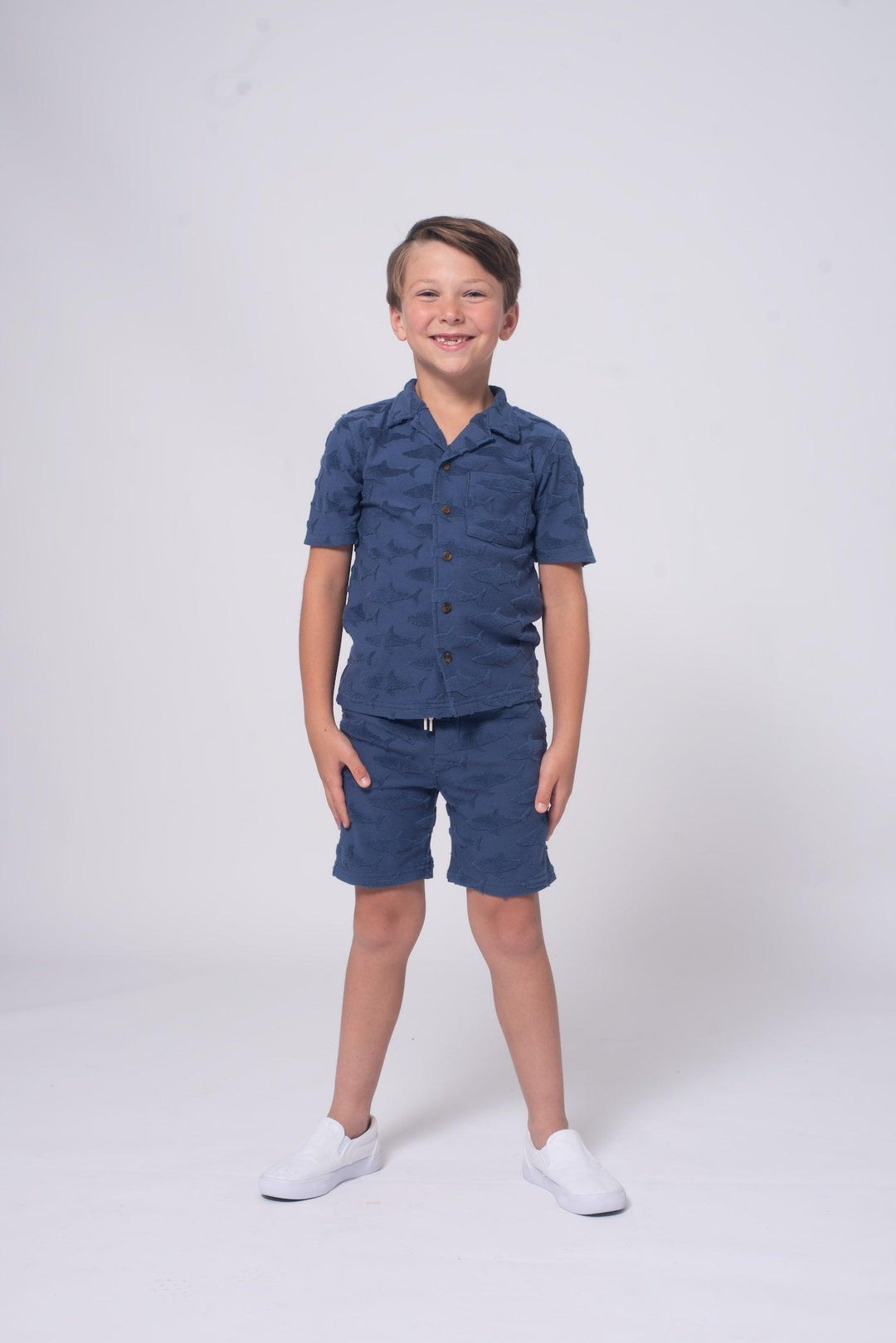 Boys Bottoms | Navy Shark Resort Shorts | Appaman