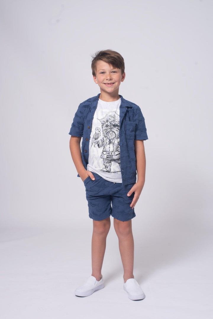 Boys Tops | Navy Shark Resort Shirt | Appaman