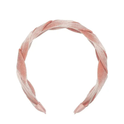 pink velvet twisted headband 