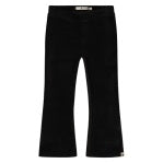 kids black velvet bootleg pants with elastic waist. 