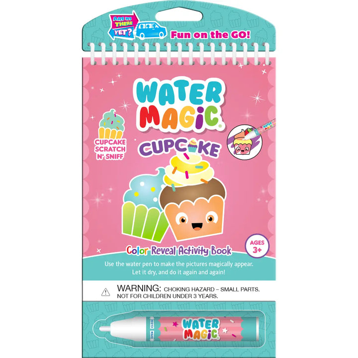 water magic book activity with a cupcake on the front cover. 