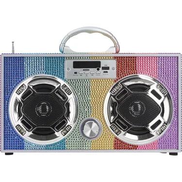 Wireless Boombox | Bling Retro- Rainbow | Wireless Express - The Ridge Kids