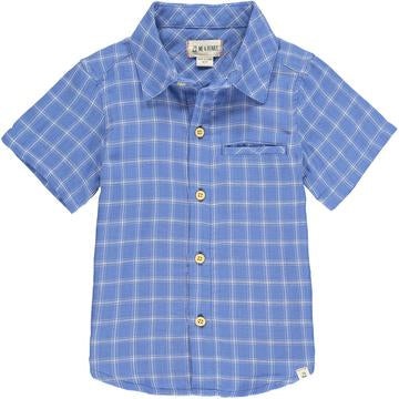 Boys Collared Shirt | Newport Short Sleeved - Blue/White | me and Henry