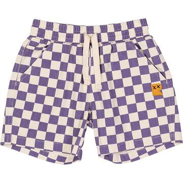 Boys Shorts | Purple Checked | Rock Your Baby