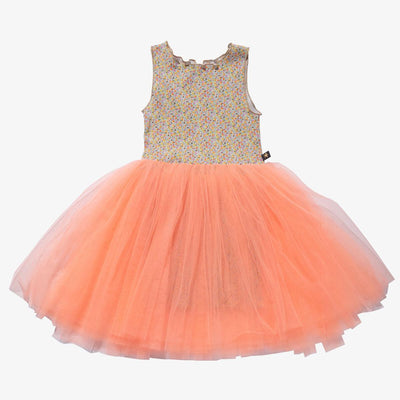 Girls Dress | Vintage Flower Tutu 2 - Neon | Petite Hailey - The Ridge Kids
