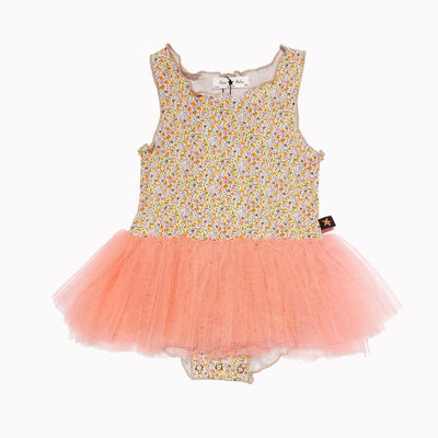 Baby Dress | Vintage Flower Tutu 2- Neon | Petite Hailey - The Ridge Kids