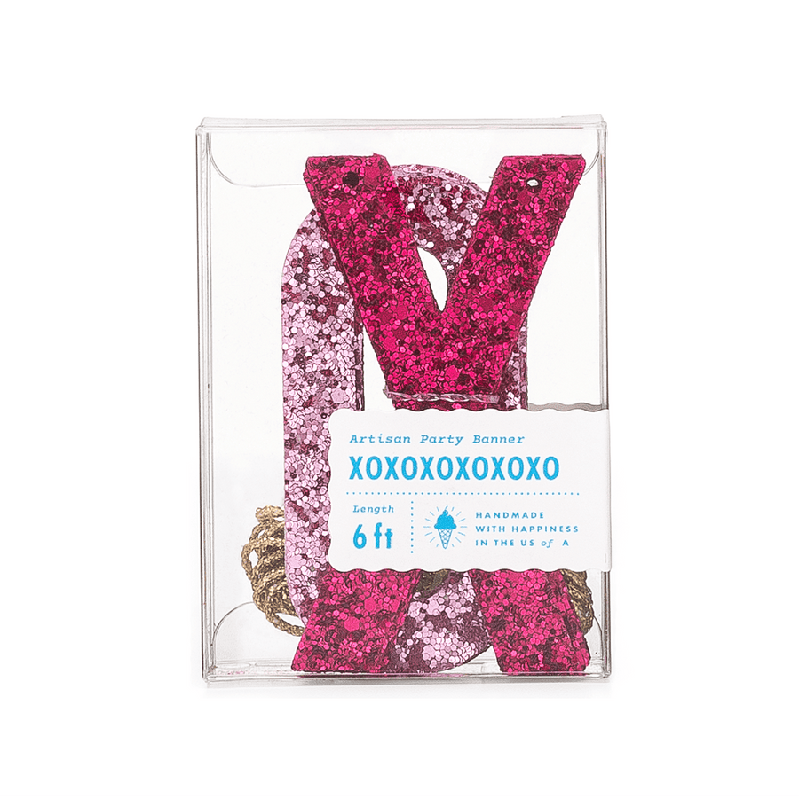 Party Decorations | XOXO Artisan Banner-Wildberry & Pink | Studio Pep - The Ridge Kids