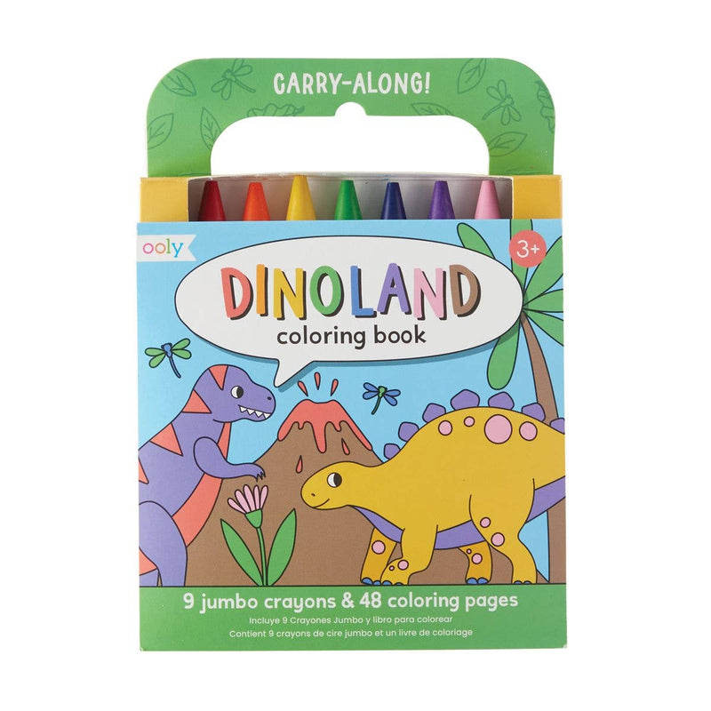 Travel Coloring Set | Carry Along Crayon & Coloring Book- DinoLand | Ooly