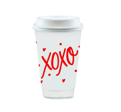 Valentine's Day Kids Cups XOXO 2 Colors with lids — KJMonograms