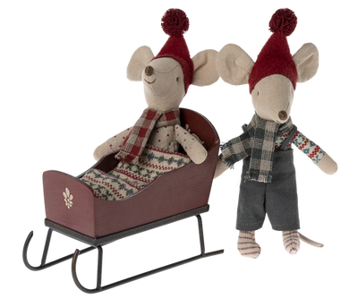 Pretend Play Toy | Red Heirloom Winter Sleigh for Plush Meileg Mouse Doll | Maileg - The Ridge Kids