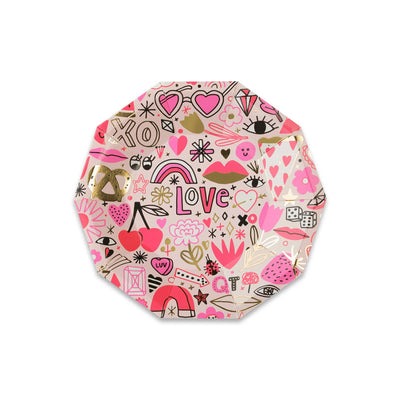 Valentines Day Party Supplies | Paper Plates -Love Notes - 8 Pk | Jollity Co and Daydream Society - The Ridge Kids