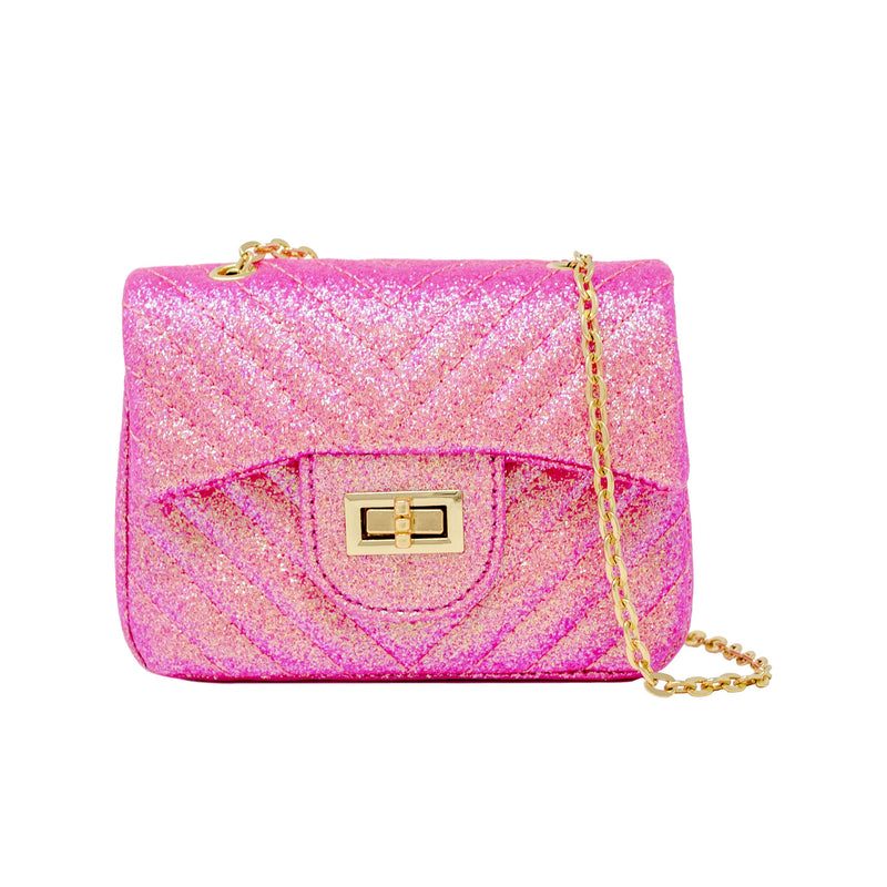 Handbag | Classic Glitter Wave Handbag -Hot Pink | Tiny Treats and ZOMI GEMS