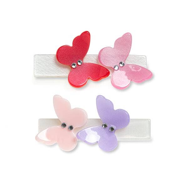 Alligator Clip Set | Butterflies Satin Shades | Lilies and Roses NY