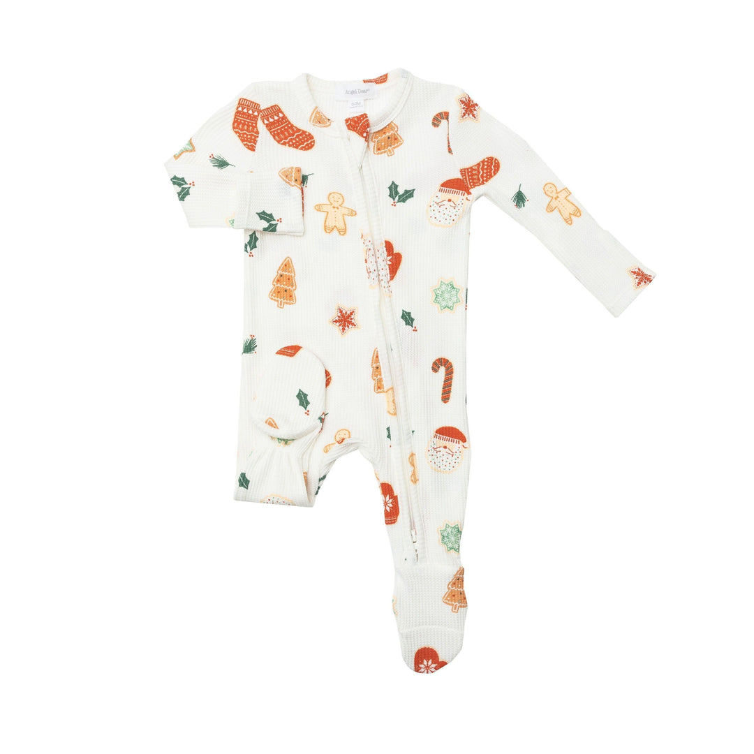 2 Way Zipper Footie | Don't Eat Santa's Cookies Christmas Pajamas | Angel Dear - The Ridge Kids