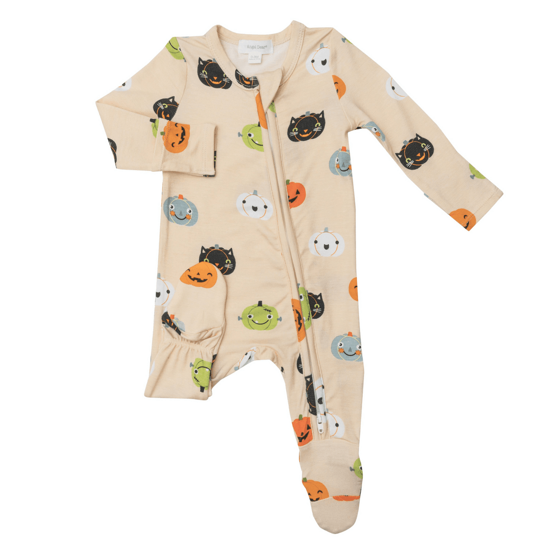 2 Way Zipper Footie | Halloween Pumpkin Fun | Angel Dear - The Ridge Kids