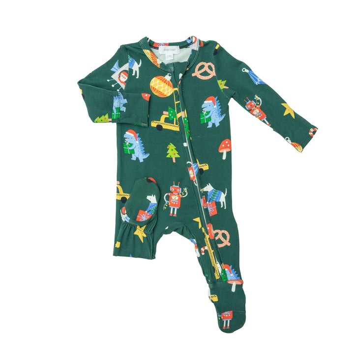 2 Way Zipper Footie | Merry and Bright Christmas Pajama | Angel Dear - The Ridge Kids