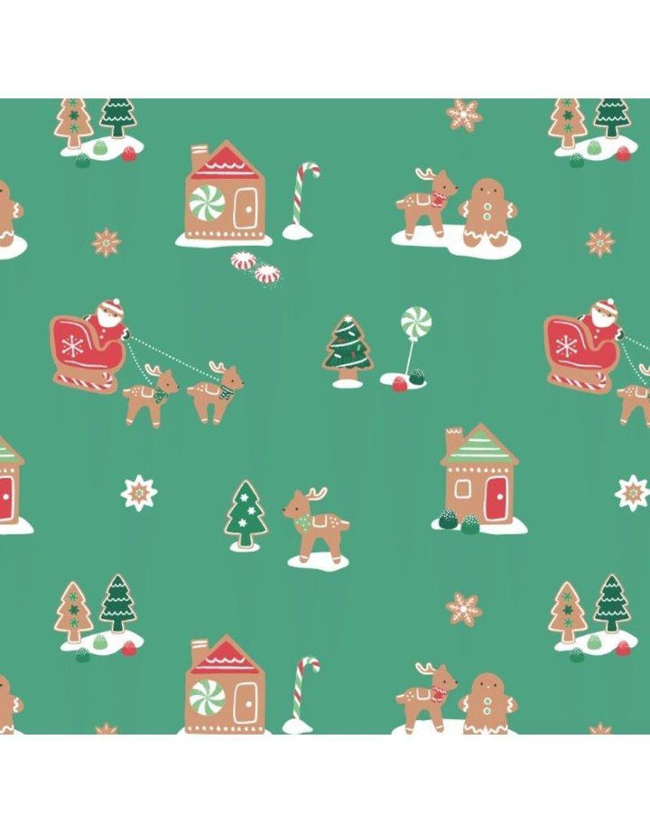 2 Way Zipper Romper | Gingerbread Sleigh Ride Green | Angel Dear - The Ridge Kids