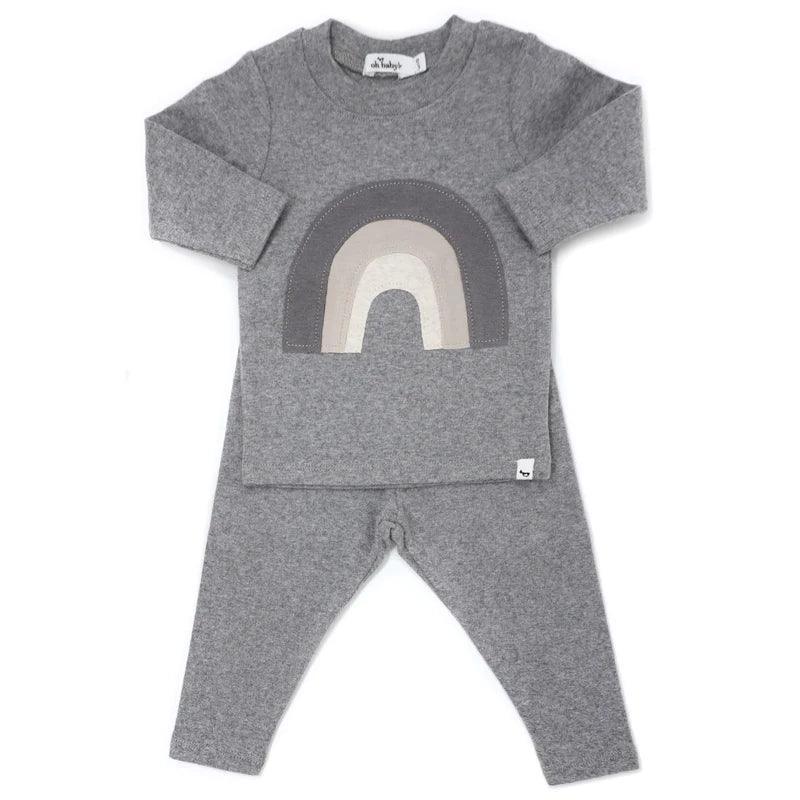 Baby 2 PC Set | Neutral Rainbow- Coal | Oh Baby! - The Ridge Kids