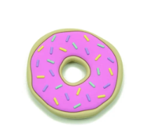 Silicone Teether Toys: Pink Icing doughnut / yes