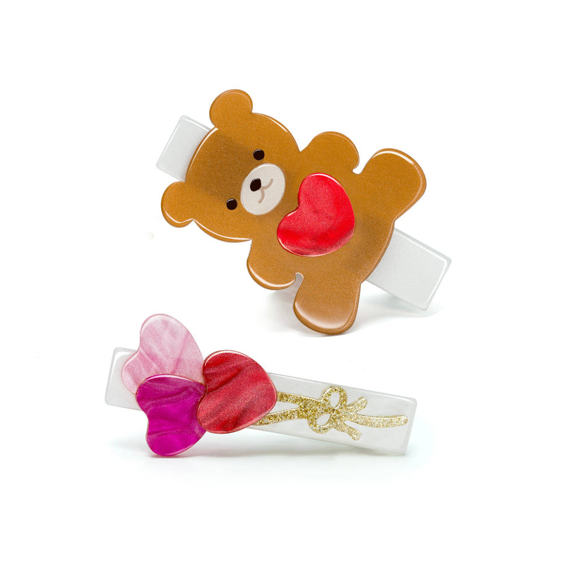 Alligator Clip Set | Bear and Balloons Pearlized | Lilies and Roses NY