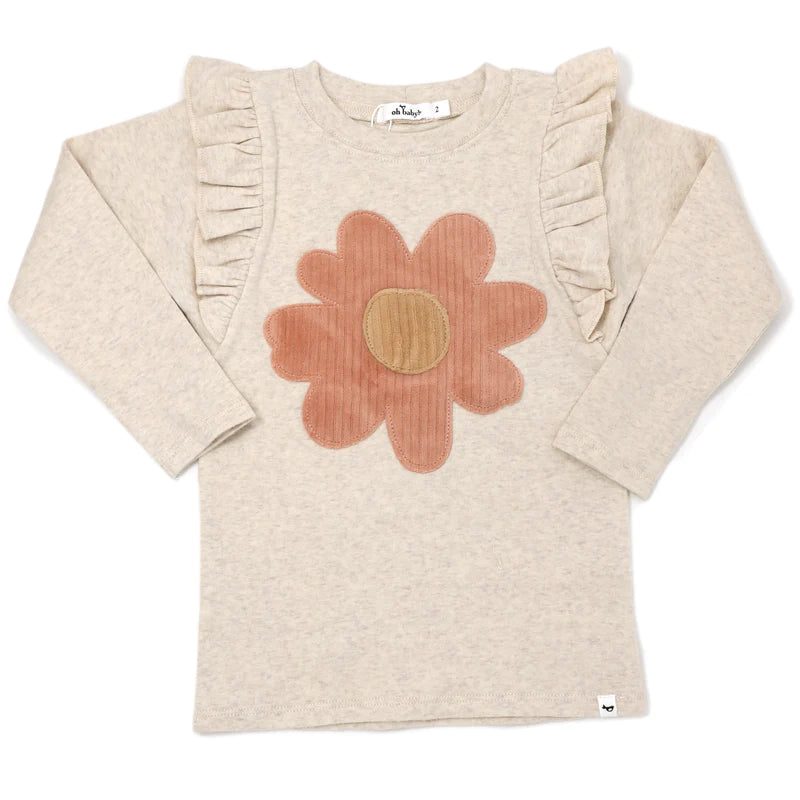 Long Sleeve T-Shirt | Blush Cord Flower | Oh Baby! - The Ridge Kids