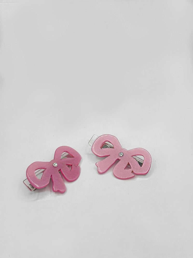 Alligator Clips | Bows- Double Pink | Lilies and Roses NY