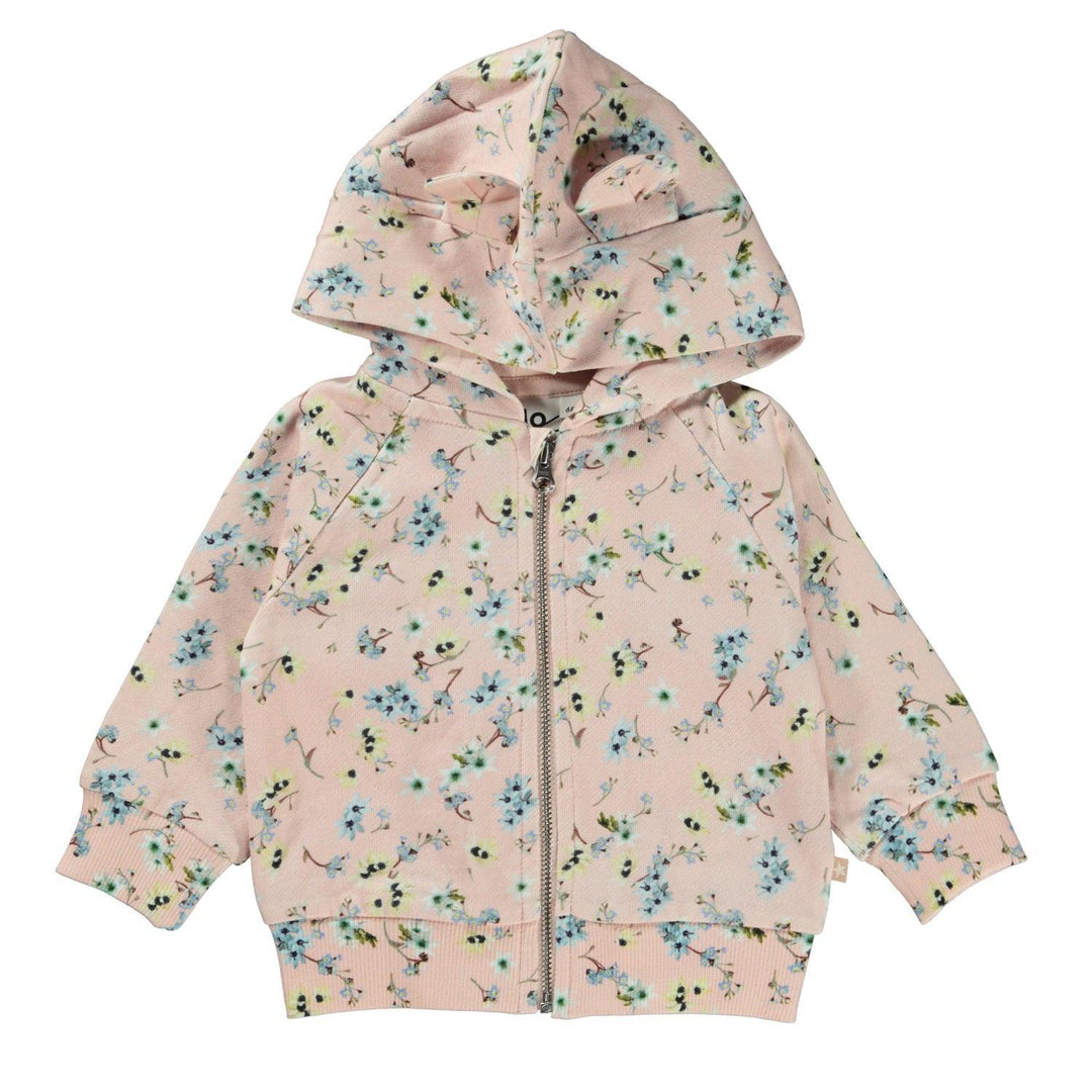 Dorothy Organic Cotton Baby Hoodie | Mini Blue Flowers | Molo - The Ridge Kids