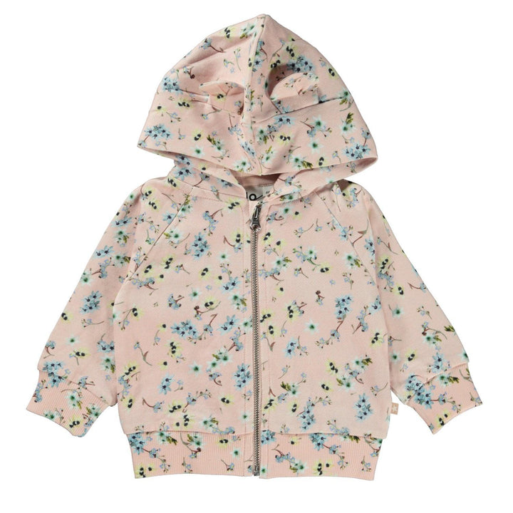Dorothy Organic Cotton Baby Hoodie | Mini Blue Flowers | Molo - The Ridge Kids