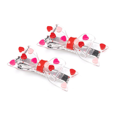 Alligator Clips | Valentines Fat Bow Red/Pink Heart | Lilies and Roses NY - The Ridge Kids