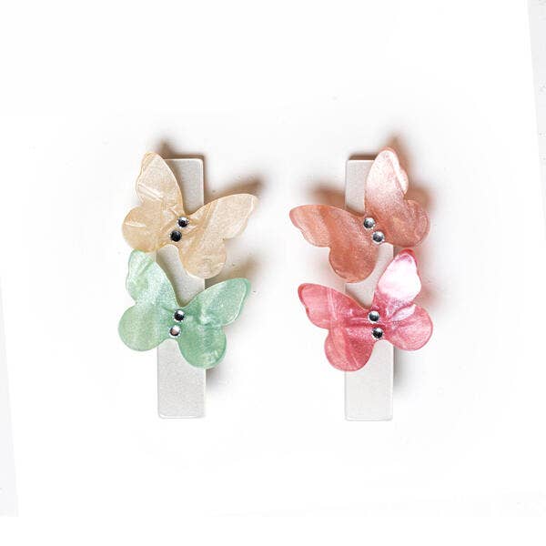 Alligator Hair Clips | Butterflies Pearlized Pastel | Lilies and Roses NY