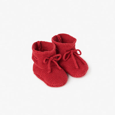 Baby Booties | Garter Knit - Red | Elegant Baby - The Ridge Kids