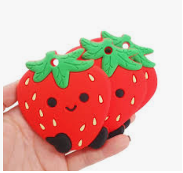 Silicone Teether Toys: Strawberry / yes