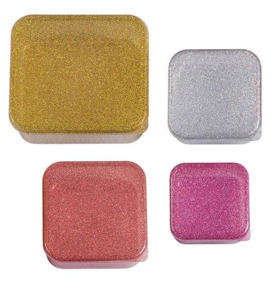 Lunch & snack box set | Glitter - gold blush | A Little Lovely Company