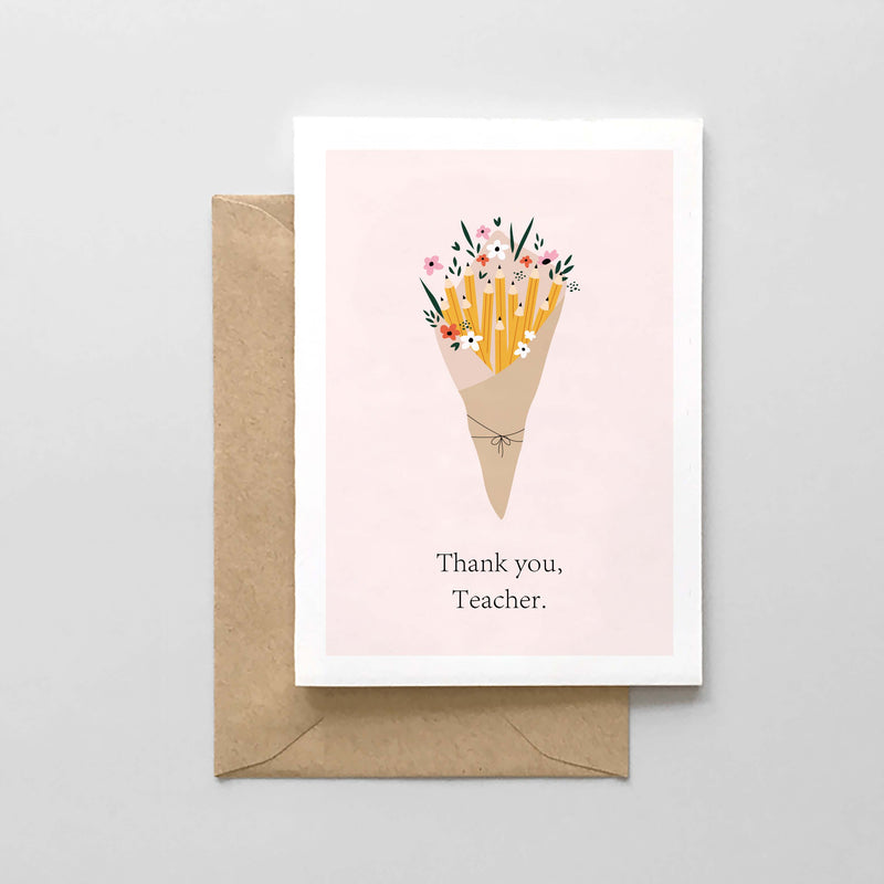 Greeting Card | Thank You, Teacher Pencil Bouquet | Spaghetti & Meatballs