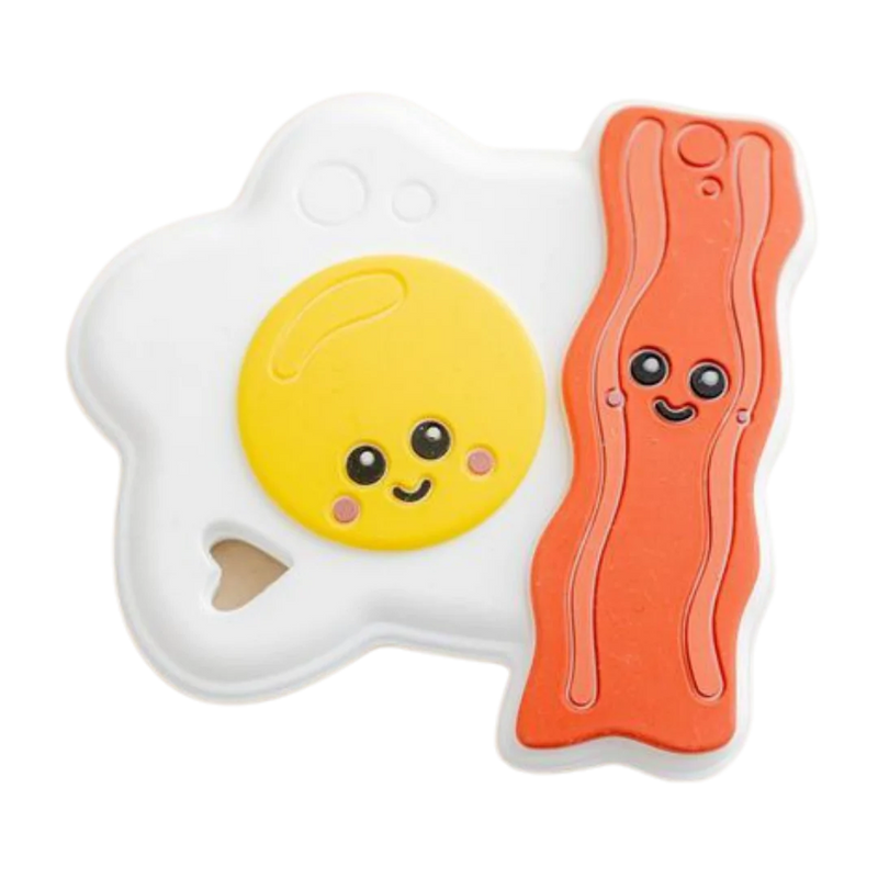 Silicone Teether | Eggs and Bacon | Three Hearts - The Ridge Kids