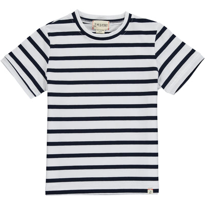Boys Camber Cotton Tee | Black/ White Stripe | Me and Henry