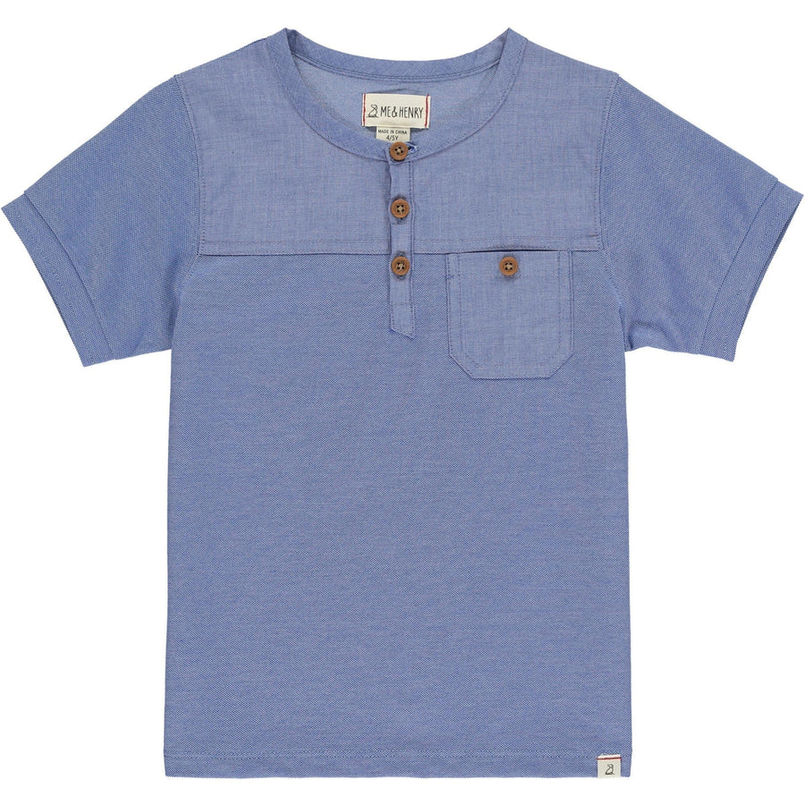 Boys Broadwalk Pique Henley | Royal Blue | Me and Henry - The Ridge Kids