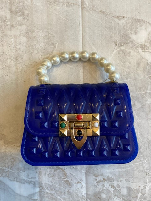 Handbags | Jelly Purse- Gold Buckle - Navy | Cece and Co