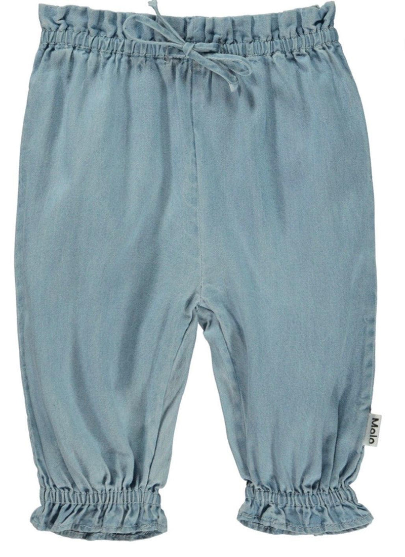 Savannah Organic Cotton Baby Pants | Light Washed Blue | Molo - The Ridge Kids