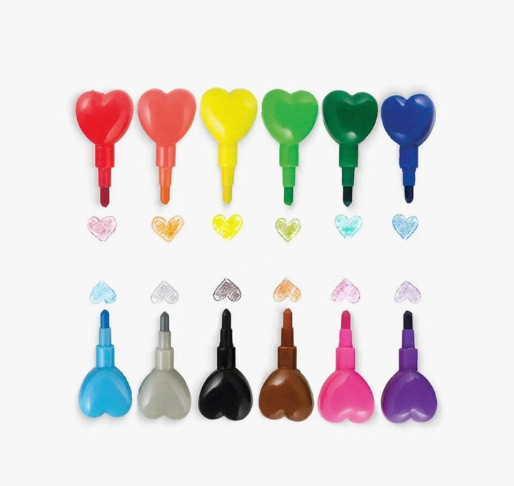 Crayons |Heart to Heart Stacking Crayons | Ooly