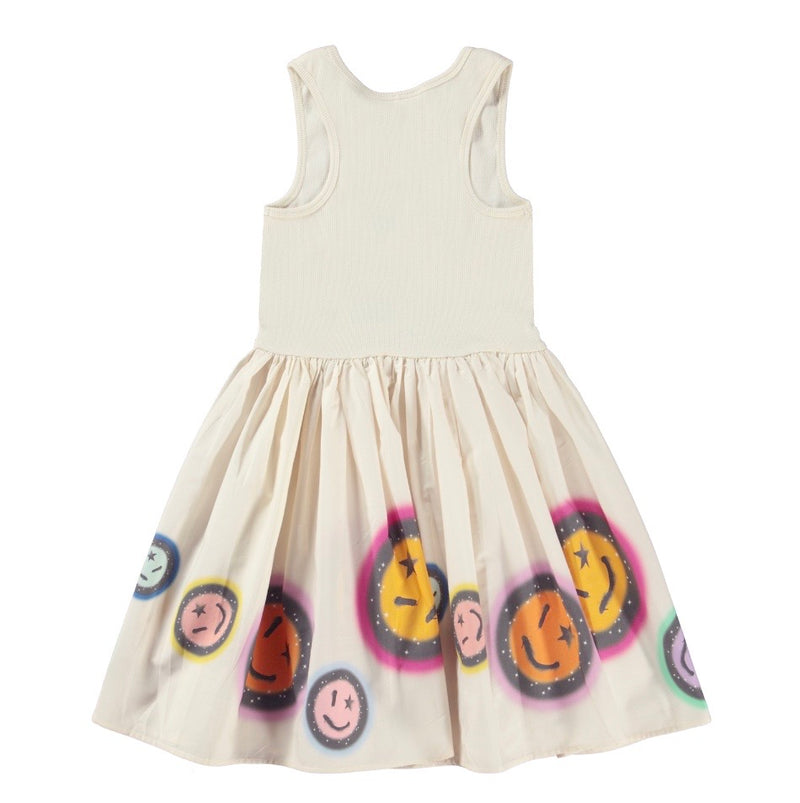 Cassandra Organic Cotton Short Sleeve Dress | Space Rainbow | Molo