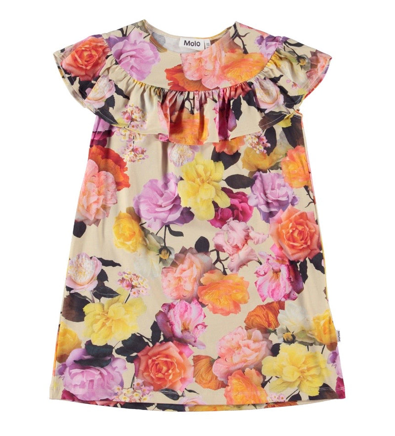 Celia Organic Cotton Jersey Dress | Rose Garden | Molo