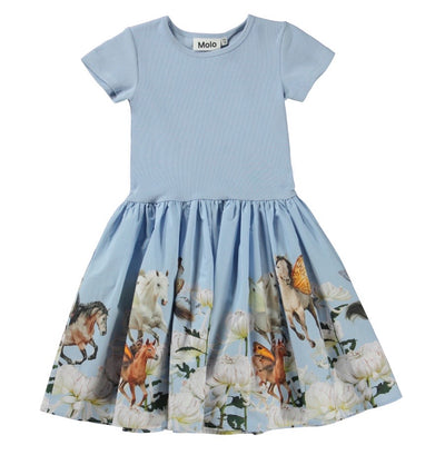 Girls Cissa Organic Cotton Dress | Out in the Blue | Molo