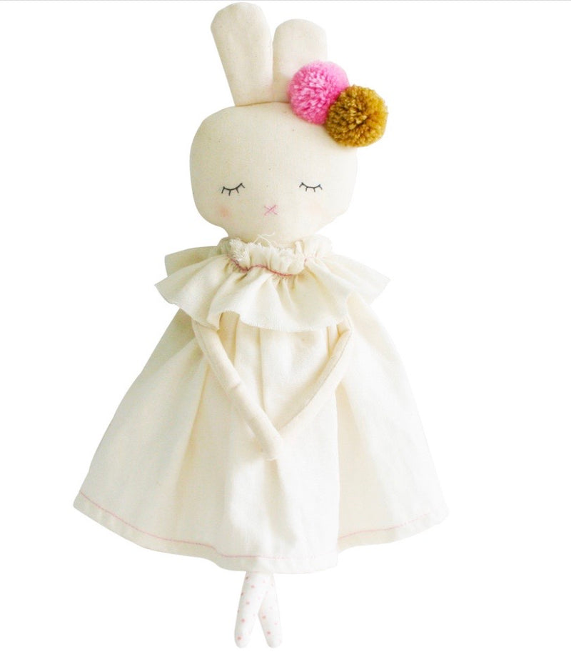 Plush Bunny Doll | Isabelle Bunny Doll Ivory Linen | Alimrose
