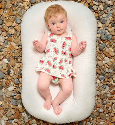 Baby Girl Organic Cotton Bodysuit with Skirt | Watermelon Print | The Bonnie Mob