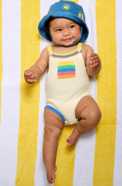 Baby Unisex Organic Cotton  Rainbow Knit Romper | Rainbow | The Bonnie Mob