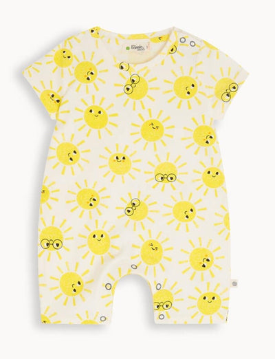 Baby Boy Organic Cotton Playsuit | Sunshine | The Bonnie Mob
