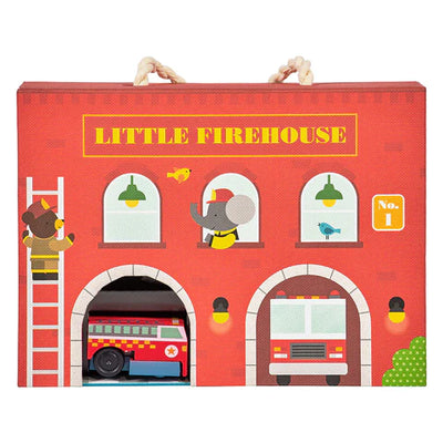 Play Set | Wind up and Go Play Set- Firehouse | Petit Collage - The Ridge Kids