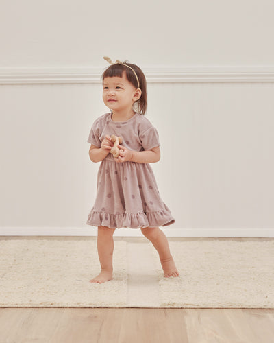 Baby Dress | Terry Dress Set Dots - Lilac | Quincy Mae