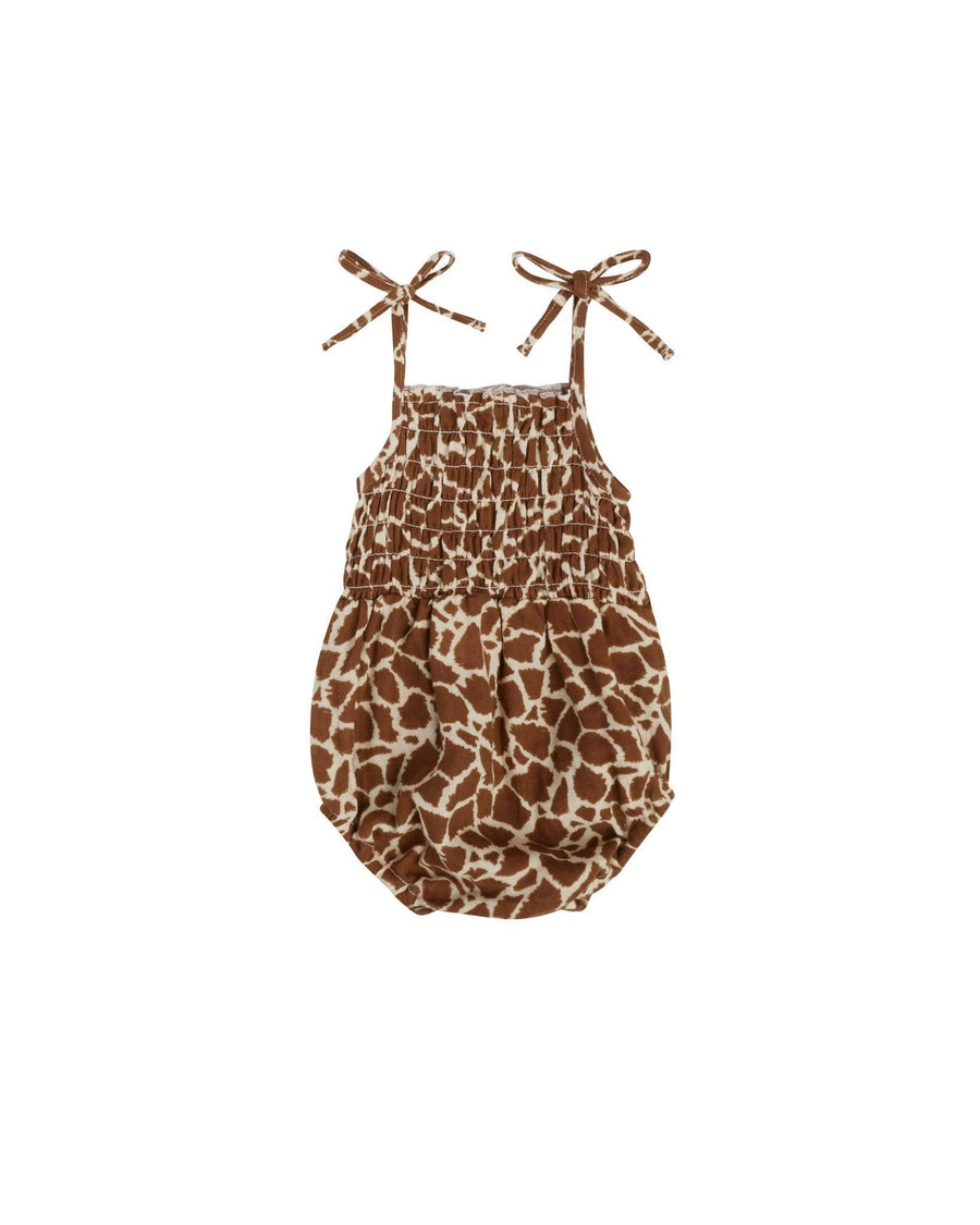 Kaia Cotton Baby Romper | Giraffe Spots | Rylee and Cru - The Ridge Kids